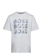 Short Sleeves Tee-Shirt Tops T-shirts Short-sleeved Grey BOSS