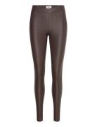 Objbelle Mw Coated Leggings Noos Bottoms Trousers Leather Leggings-Buk...