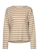 Srhella Striped Ls T-Shirt Gots Tops T-shirts & Tops Long-sleeved Beig...