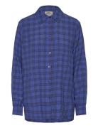 Check Pop Vina Shirt Tops Shirts Long-sleeved Blue Mads Nørgaard