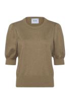 Liva Strik T-Shirt Tops Knitwear Jumpers Khaki Green Minus