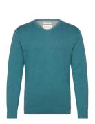 Basic V-Neck Knit Tops Knitwear V-necks Blue Tom Tailor