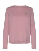 Reg Shield Ls T-Shirt Tops T-shirts & Tops Long-sleeved Pink GANT