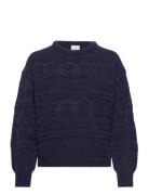 Ihastra Ls Tops Knitwear Jumpers Navy ICHI