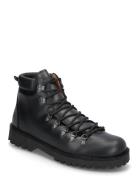 Slhalfred Leather Hiking Boot Støvletter Med Snøring Black Selected Ho...