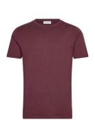 Basic Tee S/S Tops T-shirts Short-sleeved Burgundy Lindbergh