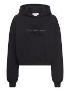 Chenille Monologo Hoodie Tops Sweat-shirts & Hoodies Hoodies Black Cal...