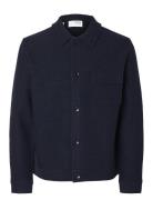 Slhnealy Ls Knit Shirt Jacket Noos Ulljakke Jakke Navy Selected Homme