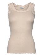 Wool Top Tops T-shirts & Tops Sleeveless Cream Rosemunde