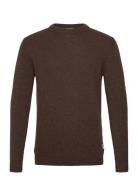 Lambswool O-Neck Knit Tops Knitwear Round Necks Brown Lindbergh