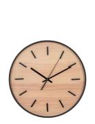 Lene - Wall Clock, Black/Natural, Silent Movement Ø35 Cm Home Decorati...