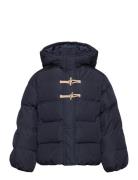 Hood Quilted Coat Fôret Jakke Navy Mango