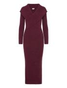 Amaya Knitted Dress Maxikjole Festkjole Burgundy Twist & Tango