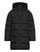 Hood Quilted Coat Fôret Jakke Black Mango