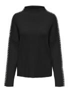 Onlqueenie Ls Contrast High Neck Prm Knt Tops Knitwear Jumpers Black O...