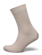 Julia Glitter Socks Lingerie Socks Regular Socks Beige Mp Denmark