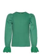 T-Shirt Ls Tops Blouses & Tunics Green Creamie