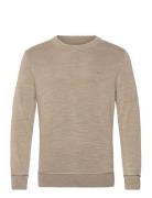 Plain Sunfaded Cotton C-Neck Tops Knitwear Round Necks Beige GANT