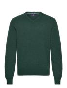 Lambswool V Neck Tops Knitwear V-necks Green Hackett London