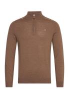 Merino John Zip Tops Knitwear Half Zip Jumpers Brown Morris