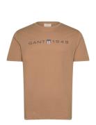 Printed Graphic Ss T-Shirt Tops T-shirts Short-sleeved Brown GANT