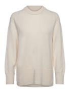 Herringb Detail C-Neck Tops Knitwear Jumpers Cream GANT