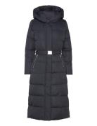 Belted Hooded Down Coat Fôret Kåpe Navy Lauren Ralph Lauren