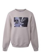 Crew Neck W/Print Tops Sweat-shirts & Hoodies Sweat-shirts White Hound