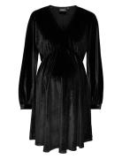 Olmesme Life Ls Velour Dnm Dress Kort Kjole Black Only Maternity