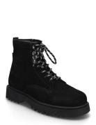 Biapatrick Hiking Boot Oily Suede Støvletter Med Snøring Black Bianco