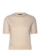 Short-Sleeved Wool Sweater Tops Knitwear Jumpers Beige Mango