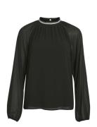 Vianlis High Neck L/S Top/R Tops T-shirts & Tops Long-sleeved Black Vi...