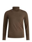 Merino Wool Knit, Krolly 1 Tops Knitwear Turtleneck Brown Ivo Nikkolo