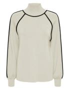 Yascora High Neck Ls Knit Pullover Tops Knitwear Jumpers Cream YAS