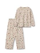 Nightwear Picoting Mila Pyjamas Sett Cream Wheat