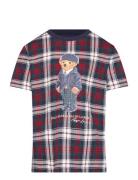 Polo Bear Plaid Cotton Jersey Tee Tops T-shirts Short-sleeved Navy Ral...