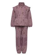 Thermal+ Frill Set Aop Outerwear Thermo Outerwear Thermo Sets Purple M...