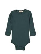 Plain Body Ls Bodies Long-sleeved Green MarMar Copenhagen