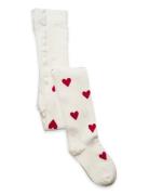 Tights Sg Cotton W Hearts Chri Tights White Lindex