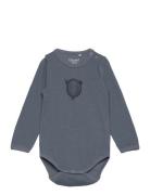 Body Ls, Solid W. Print Bodies Long-sleeved Navy CeLaVi