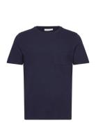 Cfthor Slub Yarn Tee Tops T-shirts Short-sleeved Navy Casual Friday