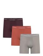 Boxer Brief 3Pk Boksershorts Brown Calvin Klein