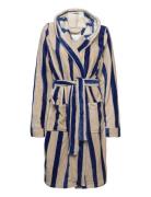 Rhflurry Fleece Robe Stripe Morgenkåpe Beige Rosemunde