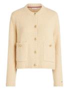 Textured Gold Button Lady Jacket Tops Knitwear Cardigans Cream Tommy H...