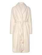 Fleece Bathrobe Morgenkåpe White Hunkemöller