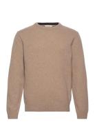 Cfkarl Lambswool Crew Neck Kni Tops Knitwear Round Necks Beige Casual ...