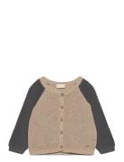 Cardigan Knit Tops Knitwear Cardigans Beige Minymo