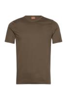 Perry Crunch V-Ss Tee Tops T-shirts Short-sleeved Khaki Green Mos Mosh...