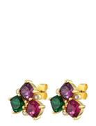 Viena Sg Purple/Green/Pink Accessories Jewellery Earrings Studs Multi/...