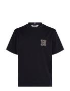 Interlock Logo Tee Tops T-shirts Short-sleeved Navy Tommy Hilfiger